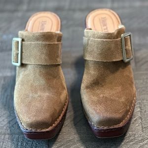 Born suede platform mules size 8
